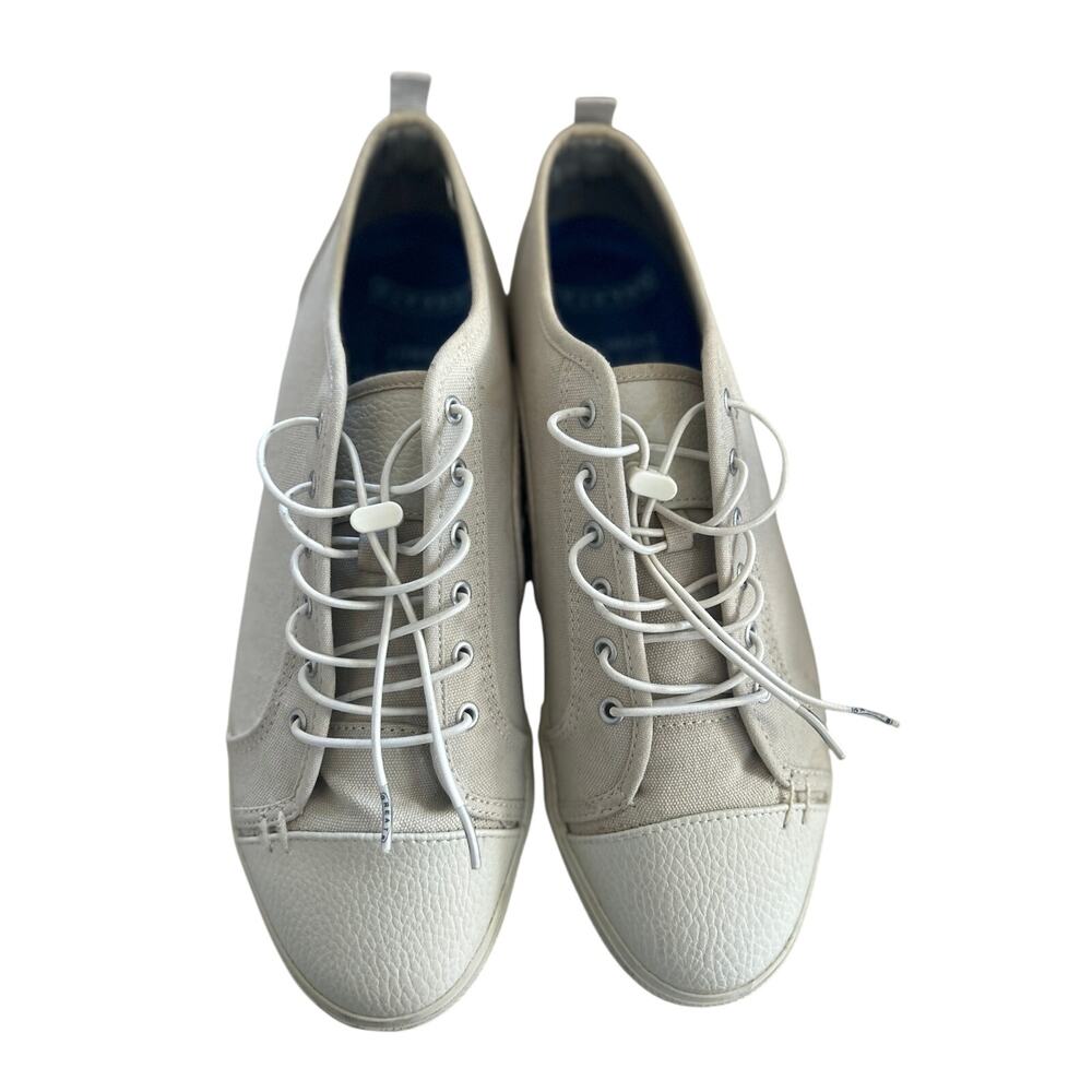 Greats The Wilson Tan Canvas White Leather Toe Sneaker